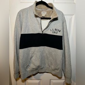 1/4 zip fleece lined LL Bean sweater